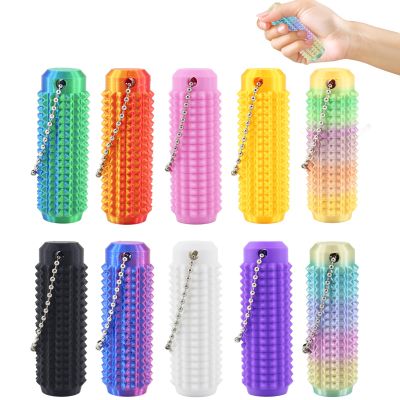 10 Pcs Little Ouchies Pain Fidget, Pain stim Toys, Portable Pain Stim Fidget Keychain for Adults 3D Printed Spiky Grippie Stim Key Pendant for Anxiety Relief Positive, Novelty Gifts for Friends