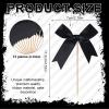 12pcs Black Bow Cupcake Toppers, Ribbon Bow Cake Topper Coquette Bowknot Cupcake Picks Themed Party Decorations for Baby Shower Wedding Bachelorette Anniversary Decor view 2