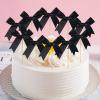 12pcs Black Bow Cupcake Toppers, Ribbon Bow Cake Topper Coquette Bowknot Cupcake Picks Themed Party Decorations for Baby Shower Wedding Bachelorette Anniversary Decor view 4