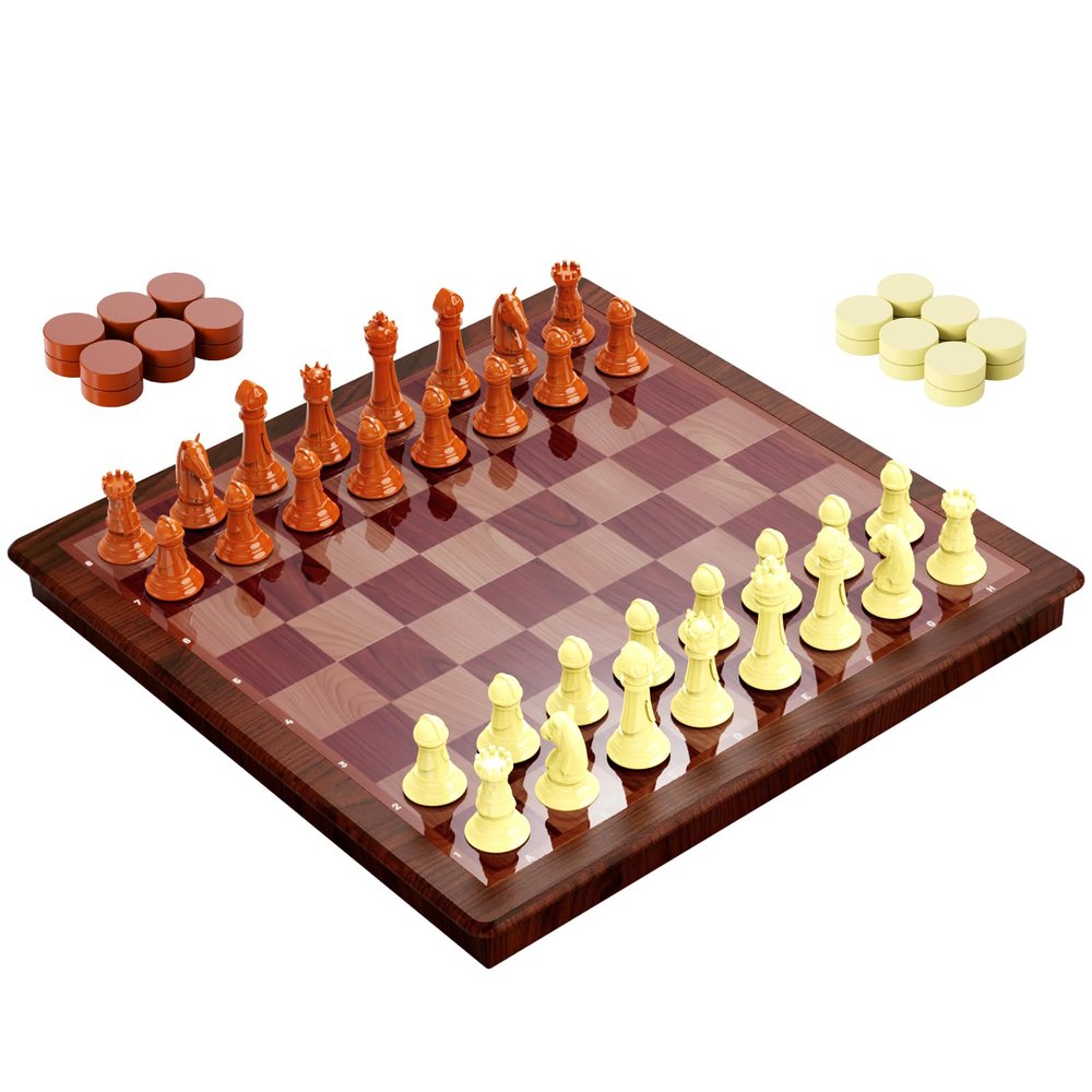 13 Inch Chess Set and Magnetic Chess Board  2-in-1 Foldable Plastic Travel Board Game, Classic Strategy Toy for Kids, Adults, Beginners and Tournament Players
