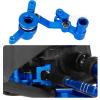 BRCatWPark Aluminium Steering Bellcrank Upgrades Part for 1/10 Slash Rustler Stampede 4X4 VXL BL-2s Hoss 4WD VXL,RC Steering Bellcrank Steering Link Hops up,w/Ball Bearings,Navy Blue view 4