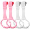 Homoyoyo 4 PCS Baby Pull up Rings: Baby Walking Exercises Assistant Rings,Play Gym Stand Up Assistant Bed -Infant to Stand Toys Crib Walking for Infant Toddler (Pink+White) view 1