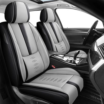 Cscevt Leather Seat Covers for Chevrolet Chevy Impala 1958-2020,Premium Car Seat Covers Front Set,Waterproof Car Seat Protectors with Airbag,Comfort Interior Cover Seats for Cars(Black+Grey)