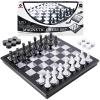 2-in-1 Chess Set and Magnetic Checkers Set - Foldable 13-inch Travel Board Game, Durable Plastic, Puzzle and Strategy Toys for Kids and Adults view 1