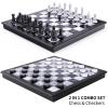 2-in-1 Chess Set and Magnetic Checkers Set - Foldable 13-inch Travel Board Game, Durable Plastic, Puzzle and Strategy Toys for Kids and Adults view 2