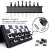 2-in-1 Chess Set and Magnetic Checkers Set - Foldable 13-inch Travel Board Game, Durable Plastic, Puzzle and Strategy Toys for Kids and Adults view 3