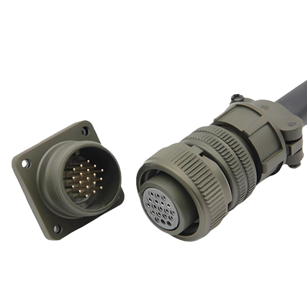 14S-6 Servo Motor 7-Pin Circular Connector, Waterproof Ms3106A 3106A14S-6S Aluminum Alloy Socket, Threaded Anti-Slip Plug for Secure Long-Term Use