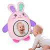 FIOBEE Tummy Time Toys Baby Mirror Tummy Time with Crinkle & Jingle Sounds Large Baby Sensory Toys for Infant Ages 0 3 6 Months and Up Newborn Training Essentials, Pink Rabbit view 1