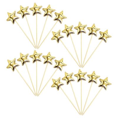 100 Pcs Star Cupcake Toppers Wedding Cake Decorating Toppers Engagement Bridal Shower Cupcake Picks Birthday Party Cake Decorative Stars Cocktail Picks Cookie Dessert Toppers Decorations Golden