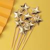 100 Pcs Star Cupcake Toppers Wedding Cake Decorating Toppers Engagement Bridal Shower Cupcake Picks Birthday Party Cake Decorative Stars Cocktail Picks Cookie Dessert Toppers Decorations Golden view 2