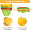 Beach Sand Toys Set for Kids, Silicone Collapsible Foldable Beach Bucket Travel Beach Toys for Summer Outdoor Camping and Fishing Tub with Sand Molds Shovels Rakes for Toddlers Boys Girls 2.5L 3PCS view 2