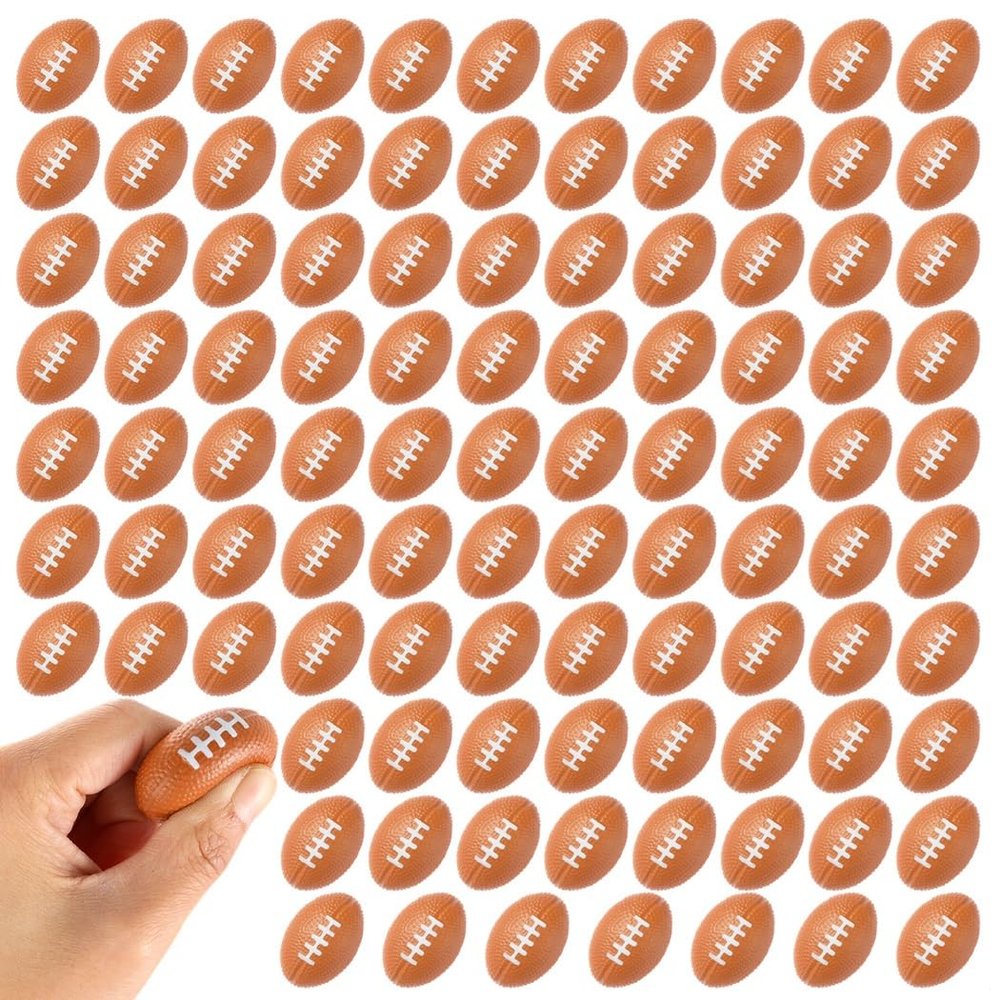 100 Mini Foam Footballs, Stress Balls for Relaxation, Rewards, and Decoration