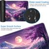 for TCG Playmat with Waterproof Storage Bag and 6 Dice, Non-Slip Rubber Base for MTG Playmat with Zones, 24 x 14 inches Trading Card Game Mat Board Game Desk Mat, Cherry Blossom Moonlit Village view 3