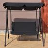 2-Seat Swing Chair with Awning, for Garden, Backyard, Courtyard(55.0" Lx 43.5" Wx 60.5" H). (Black) view 4