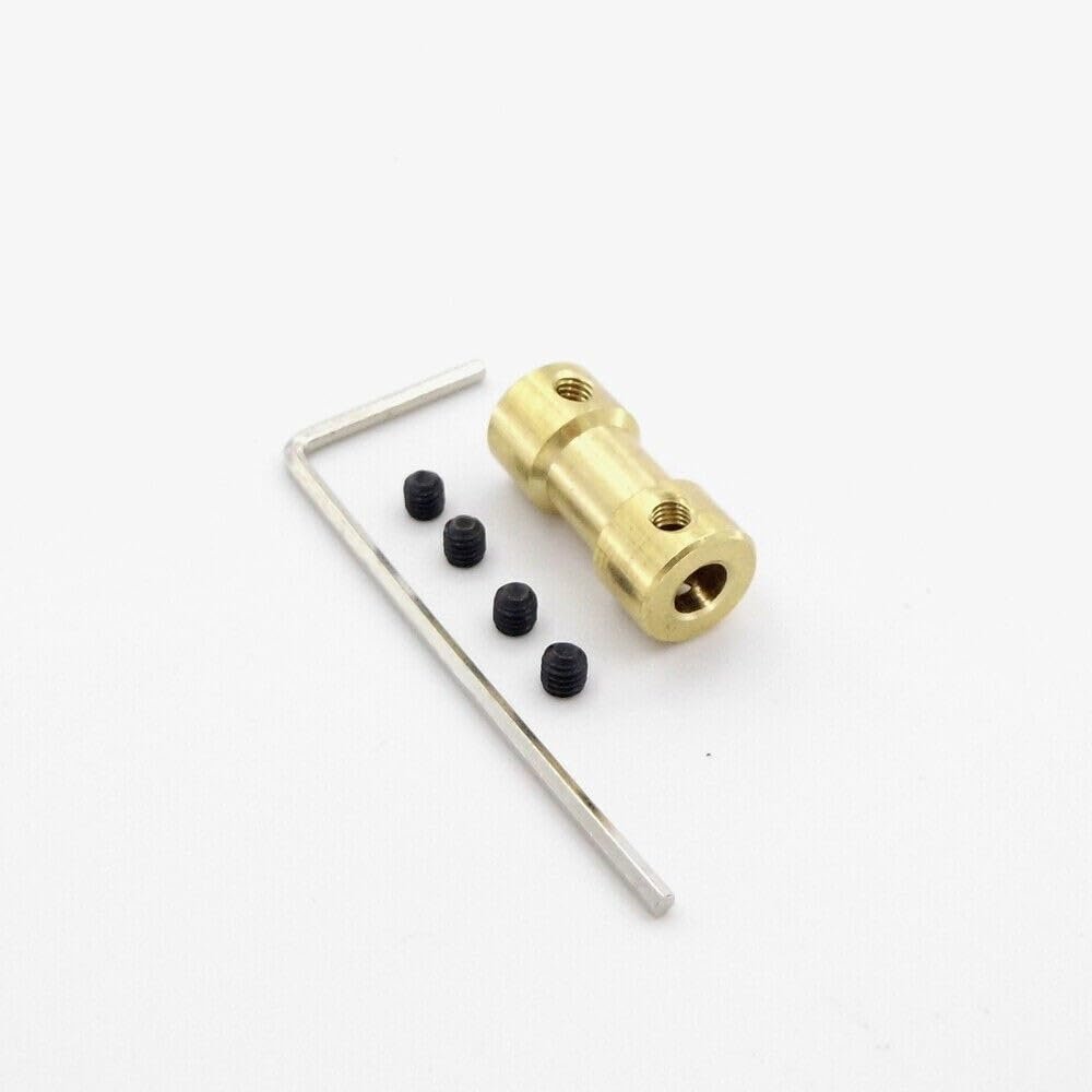 2/2.3/3/3.17/4/5/6mm Motor Shaft Coupling Coupler Connector Sleeve Adapter Brass Transmission Joint for RC Boat Car Airplane(2.3mm to 3mm)