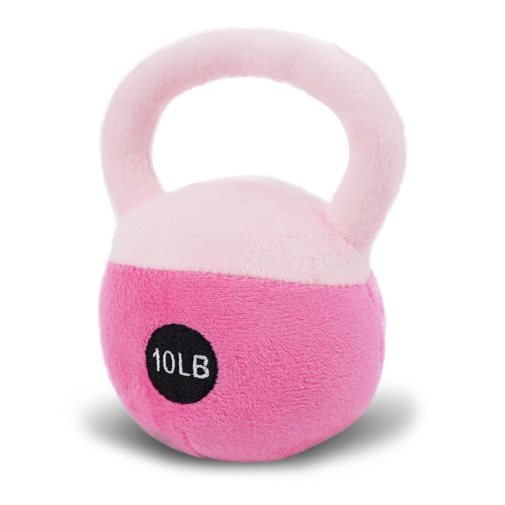June Garden Pink Plush Kettlebell Sensory Toy - Infant Baby Rattle - Soft, Safe & Easy to Grip - Perfect