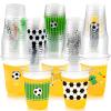 100Pcs Soccer Party Decorations Cups, 12 OZ Disposable Plastic Drinking Cups for Sports Themed Tailgate Events Game Day Football Soccer Birthday Party Decor Supplies Favors view 1