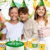 100Pcs Soccer Party Decorations Cups, 12 OZ Disposable Plastic Drinking Cups for Sports Themed Tailgate Events Game Day Football Soccer Birthday Party Decor Supplies Favors view 2