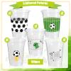 100Pcs Soccer Party Decorations Cups, 12 OZ Disposable Plastic Drinking Cups for Sports Themed Tailgate Events Game Day Football Soccer Birthday Party Decor Supplies Favors view 4
