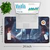 for TCG Playmat with Waterproof Storage Bag and 6 Dice, Non-Slip Rubber Base for MTG Playmat with Zones, 24 x 14 inches Trading Card Game Mat Board Game Desk Mat, Glowing Wolf Pattern view 2