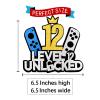 12th Birthday Video Game Cake Topper - Glittery Game Controller Picks for Epic Gaming Party Decor | 1PC Happy 12 Years Cake Decoration Supplies (gold 12) view 3
