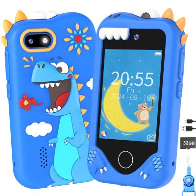 Kids Smart Phone for Girls Gifts - Toddler Christmas Birthday Gift for Age 3 4 5 6 Year Old, Kids Cell Phone Toy with Touchscreen, Dual Cameras, Learning, Kid Mp3 Player, Games with 32 GB Card