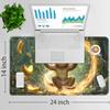 for TCG Playmat with Waterproof Storage Bag and 6 Dice, Non-Slip Rubber Base for MTG Playmat with Zones, 24 x 14 inches Trading Card Game Mat Board Game Desk Mat, Monkey Playing with Bananas view 2