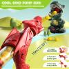 Dinosaur Shooting Toy for Boys Girls, Movable Target Shooting Games with 2 Air Pump Launcher, 48 Foam Balls, LED Score Record, Spray Effect & Sound, Competition Game Gift for Kids 5 6+ (Green) view 4