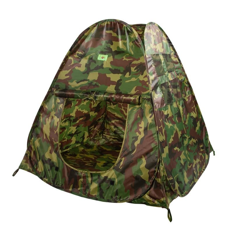 Military Pop Up Play Tent - Collapsible Army Indoor Outdoor Camouflage Playhouse Hunting Toy for Kids