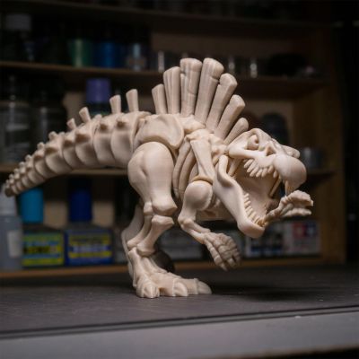 3D Printed Dinosaur, Dinosaur Skeleton toy, 3d Printed Dragon,3D Printed Animal, Fingertip 3d printed toys for Autism Hyperactivity Disorder-Home Office Decor Executive Desk toys (Spinosaurus-9.85in)