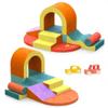 Yaofala 10 PCS Color Foam Climbing Blocks for Toddlers, Soft Play Set with Toy Car, Climbing Blocks for Toddlers 1-3, Indoor Climb and Crawl Soft Play Set view 1