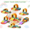 Yaofala 10 PCS Color Foam Climbing Blocks for Toddlers, Soft Play Set with Toy Car, Climbing Blocks for Toddlers 1-3, Indoor Climb and Crawl Soft Play Set view 3