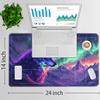 for TCG Playmat with Waterproof Storage Bag and 6 Dice, Non-Slip Rubber Base for MTG Playmat with Zones, 24 x 14 inches Trading Card Game Mat Board Game Desk Mat, Wolf Warrior Pattern view 2