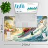 for TCG Playmat with Waterproof Storage Bag and 6 Dice, Non-Slip Rubber Base for MTG Playmat with Zones, 24 x 14 inches Trading Card Game Mat Board Game Desk Mat, Abandoned Van on The Beach view 2