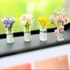 2PCS Mini Smell The Fragrant Rabbit & Pink Peach Blossom Flower Vase Ornaments  Handmade Resin Miniature Vases for Dollhouse, Fairy Garden, Micro Landscape Decor, DIY Craft & Table Centerpiece view 3