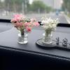 2PCS Mini Smell The Fragrant Rabbit & Pink Peach Blossom Flower Vase Ornaments  Handmade Resin Miniature Vases for Dollhouse, Fairy Garden, Micro Landscape Decor, DIY Craft & Table Centerpiece view 4