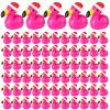 100 Pcs Christmas Mini Resin Decor Christmas Resin Flamingos Ducks with Santa Hat Mini Flamingo Figurine Tiny Animals Set for DIY Craft Dollhouse Micro Landscape Aquarium Ornaments Party Gifts view 1
