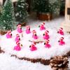 100 Pcs Christmas Mini Resin Decor Christmas Resin Flamingos Ducks with Santa Hat Mini Flamingo Figurine Tiny Animals Set for DIY Craft Dollhouse Micro Landscape Aquarium Ornaments Party Gifts view 2
