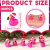 100 Pcs Christmas Mini Resin Decor Christmas Resin Flamingos Ducks with Santa Hat Mini Flamingo Figurine Tiny Animals Set for DIY Craft Dollhouse Micro Landscape Aquarium Ornaments Party Gifts view 3