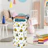 DUYIY Round Laundry Hamper Storage Basket Laundry Organizer Hamper Storage Bins Clothes Box Nursery Hamper Gift Basket with Handles view 3