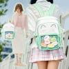 ZingZaak Kawaii Cat Ita Bag,Pin Purse,Pin Display Backpack Bag with Insert,For Daily Use and Cosplay,Gift for girls(green-white, Small) view 2