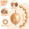 105pcs Linking Balloons 6 Inch Champagne Gold Quick Link Balloons for Photo Shoot Gender Raver Anniversary Bridal Christmas Wall Backdrop Baby Shower Birthday Party Carnival Decorations view 2