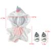 20cm (7.8 inch) Plush Doll Clothes Set - Onesie Pajamas with Shoes, Cute 2-Piece Outfit for Anime Plushies, Kawaii Doll Costume (No Doll Included) Only for Ages 14+ Use (White Unicorn) view 4