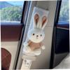 2Pcs Seat Belt Cover Pad for Kids Soft & Comfortable Cute Cartoon Bunny Seat Belt Cover Pad Winter Plush Fluffy Seatbelt Covers for Baby Pushchair, Car Strap Pads view 2