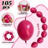 105pcs Linking Balloons 6 Inch Hot Pink Quick Link Balloons for Photo Shoot Gender Raver Anniversary Bridal Christmas Wall Backdrop Baby Shower Birthday Party Carnival Decorations view 2