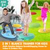 HAPATOYS Balance Board & Stepping Stones for Kids - 2-in-1 No-Slip Turtle Stepping Stones and Balance Board for Toddler Balance & Obstacle Course, for 3 4 5 6 Year Old Kid Indoor & Outdoor Play view 3
