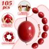 105pcs Linking Balloons 6 Inch Dark Red Quick Link Balloons for Photo Shoot Gender Raver Anniversary Bridal Christmas Wall Backdrop Baby Shower Birthday Party Carnival Decorations view 2