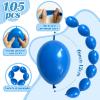 105pcs Linking Balloons 6 Inch Royal Blue Quick Link Balloons for Photo Shoot Gender Raver Anniversary Bridal Christmas Wall Backdrop Baby Shower Birthday Party Carnival Decorations view 2