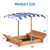 46-Inch Wooden Sandbox with Adjustable Cover & Foldable Benches,Durable Outdoor Sand Box for Backyard, Garden, Patio Play - All-Weather Child-Safe Design view 3