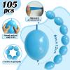 105pcs Linking Balloons 6 Inch Blue Quick Link Balloons Arch Garland Kit for Wedding Christmas Wall Backdrop Baby Shower Gender Raver Anniversary Bridal Birthday Party Carnival Decorations view 2